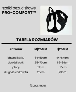 Szelki bezuciskowe dla psa PRO-COMFORT™ BUTELKOWA ZIELEŃ M|25mm