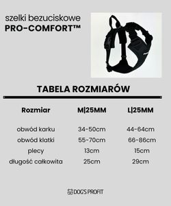 Szelki bezuciskowe dla psa PRO-COMFORT™ RÓŻOWE M|25mm