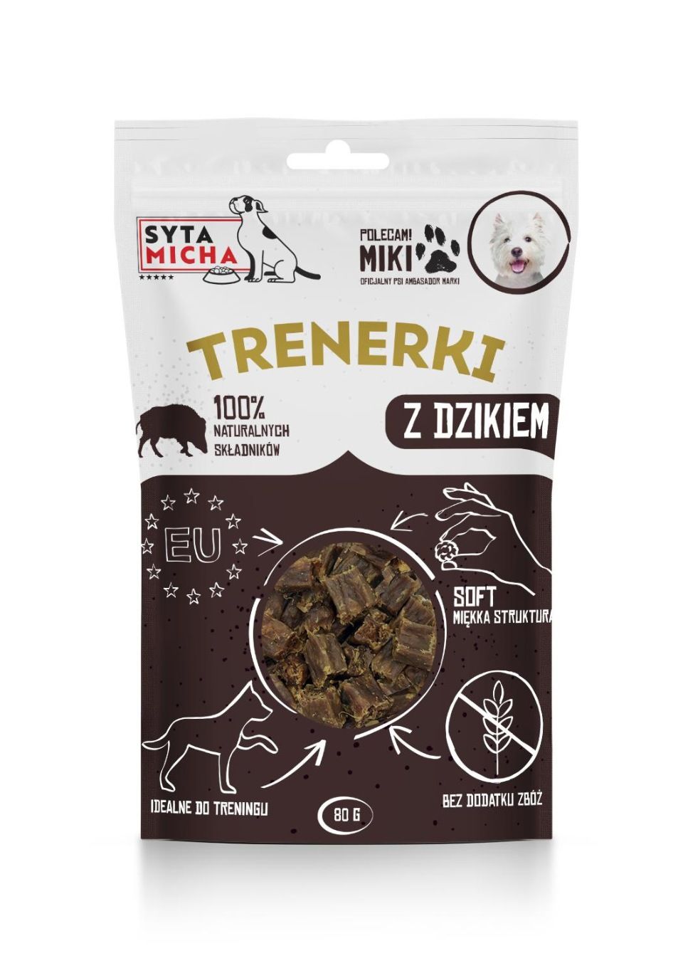 Syta Micha treningówki Z DZIKIEM dla psa 80g