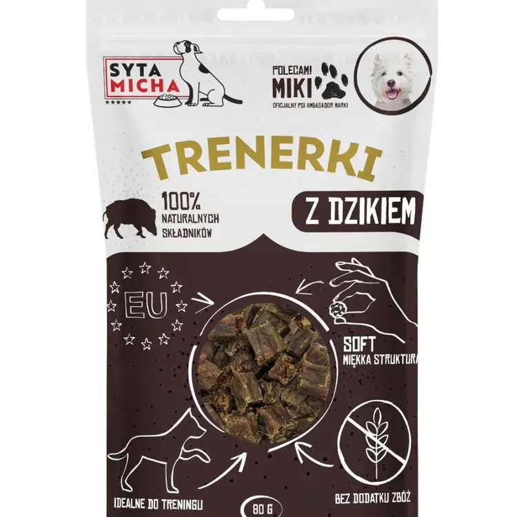 Syta Micha treningówki Z DZIKIEM dla psa 80g