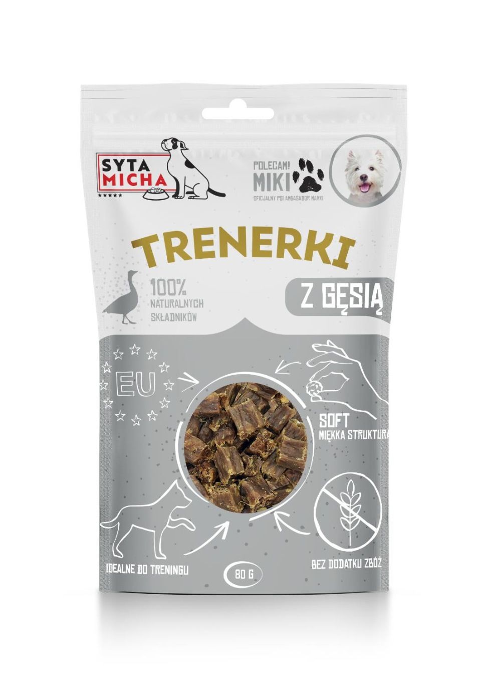 Syta Micha treningówki Z GĘSIĄ dla psa 80g
