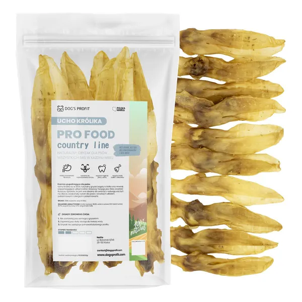 USZY KRÓLICZE suszony gryzak dla psa