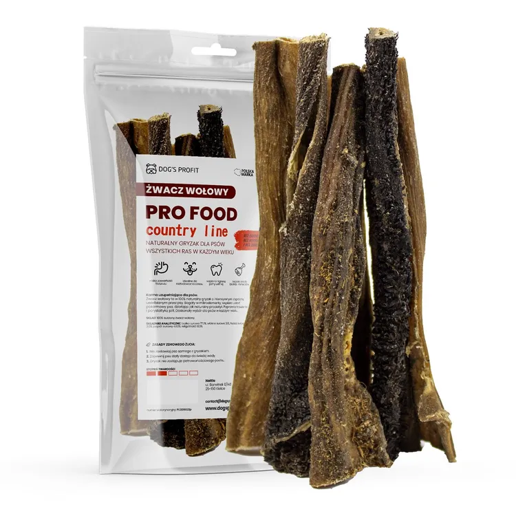 ŻWACZ WOŁOWY suszony gryzak dla psa 100g